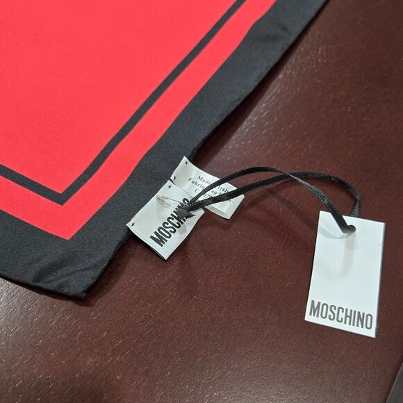 Moschino Couture Logo-Print Silk Scarf - Red - Picture 5 of 6